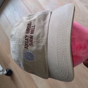 Vtg AXLEY Bros. Saw Mill Embroidered Logo Letters Strapback Cap Hat